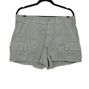 American Eagle Women Green Raw Hem 90s Boyfriend Cargo Shorts Size 10